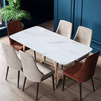 NG Decor Engineered Wood 6 Seater Dining Set