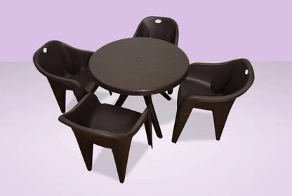 ARLAVYA Modern Durable and Sturdy Plastic 4 Seater Dining Set