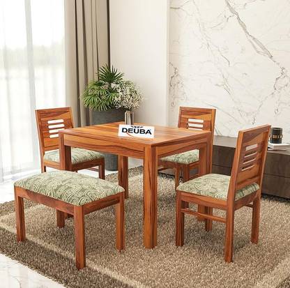 Deuba Solid Wood Sheesham Solid Wood 4 Seater Dining Set