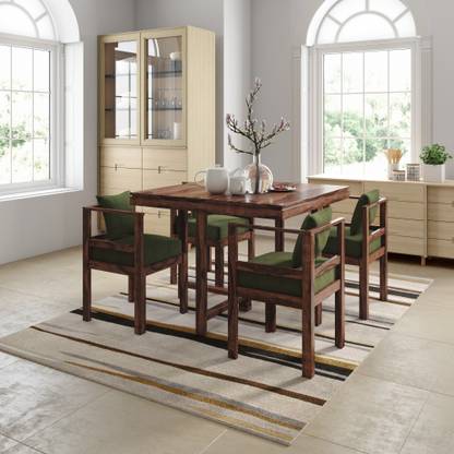 Wopno Furniture Pure Sheesham Wooden 4 Seater Dining Table Set for Dining Room Solid Wood 4 Seater Dining Set