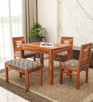 Deuba Solid Sheesham Solid Wood 4 Seater Dining Set