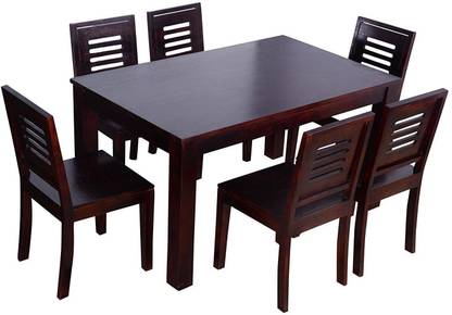 Custom Decor Solid Wood 6 Seater Dining Set