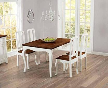 APRODZ Solid Wood 4 Seater Dining Set