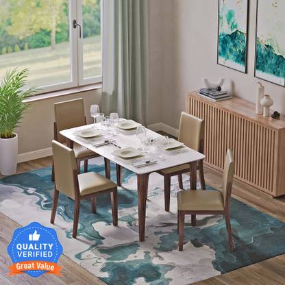 DecorNation Italiana Solid Wood 4 Seater Dining Set