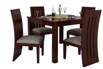 Wood Print Premium Dining Room Furniture Wooden Dining Table with 4 Chairs Solid Wood 4 Seater Dining Set