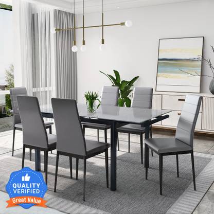 Flipkart Perfect Homes Cayman Extendable Metal 6 Seater Dining Set