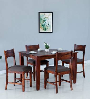 Allie Wood Olga Sheesham ( Rosewood) Solid Wood 4 Seater Dining Set