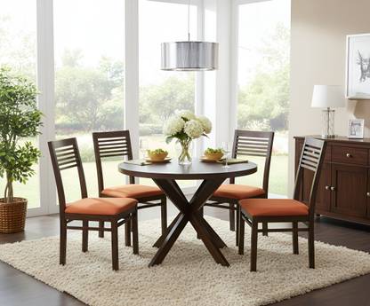 Krishna Wood Decor Solid Wood 4 Seater Dining Set