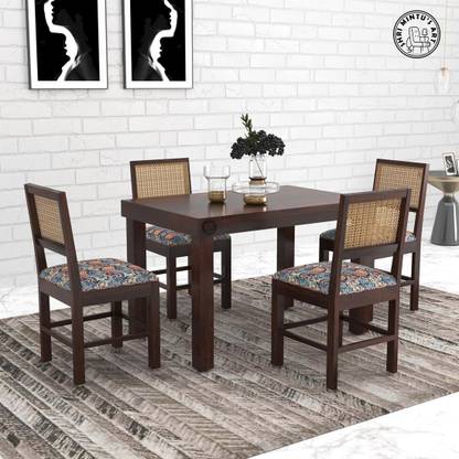 SHRI MINTU'S ART Wooden 4 Seater Dining Table Set Solid Wood 4 Seater Dining Set