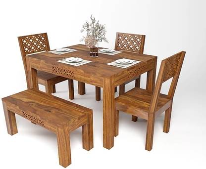 UK FURNITURE Rosewood (Sheesham) Dining Room Set Solid Wood 4 Seater Dining Set