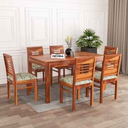 Deuba Solid Sheesham And Solid Wood 6 Seater Dining Set