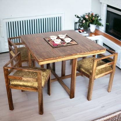 Flipkart Perfect Homes Rosewood ( Sheesham ) Solid Wood 4 Seater Dining Set