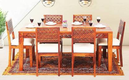 Deuba Sheesham wood Solid Wood 6 Seater Dining Set