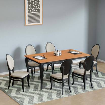 Nilkamal Hexa Solid Wood 6 Seater Dining Set