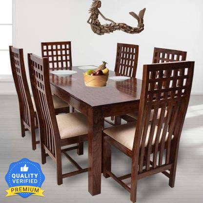 Allie Wood Rosewood (Sheesham) Solid Wood 6 Seater Dining Set