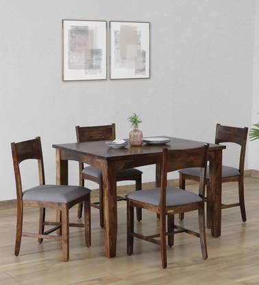 Allie Wood Olga Sheesham ( Rosewood) Solid Wood 4 Seater Dining Set