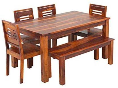 Custom Decor Solid Wood 6 Seater Dining Set