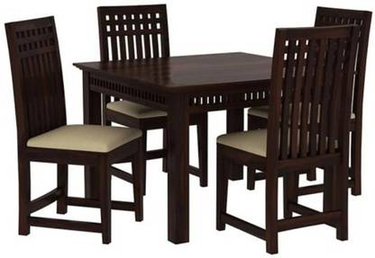 Devsignature Sheesham Wood Dining Set/4 Seater Wooden Dining Set For Home Solid Wood 4 Seater Dining Set  (Finish Color -Rich Walnut, DIY(Do-It-Yourself))