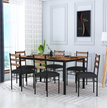 Anishwar Indoor & Outdoor Dining Room and Living Room Set Metal 6 Seater Dining Set  (Finish Color -Black, DIY(Do-It-Yourself))