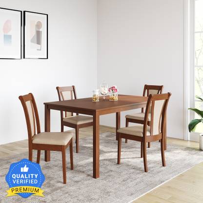 Nilkamal Jewel Solid Wood 4 Seater Dining Set  (Finish Color -Walnut, Knock Down)#JustHere