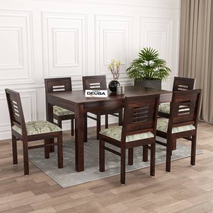 Deuba Solid Sheesham And Solid Wood 6 Seater Dining Set