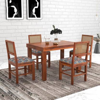 Flipkart Perfect Homes Solid Sheesham Wood Solid Wood 4 Seater Dining Set