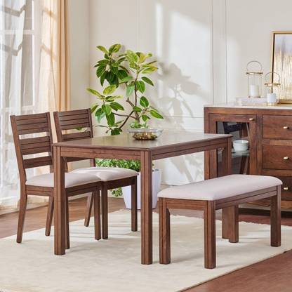 Worldwood 100% Pure Sheesham Rosewood Solid Wood 4 Seater Dining Set