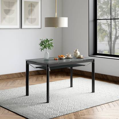 Godrej Interio Brawn Glass 6 Seater Dining Table
