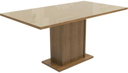 Madesa Rectangule Dining Table Glass Engineered Wood 4 Seater Dining Table