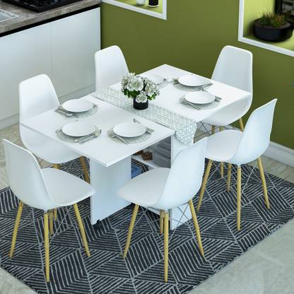 Pengu Engineered Wood 6 Seater Dining Table