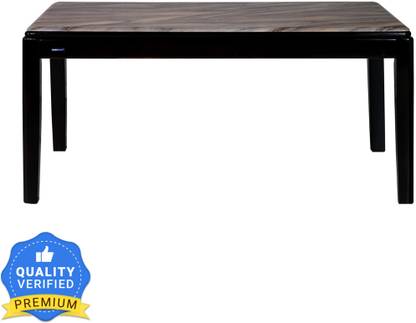 Nilkamal Enoc Marble Stone Top | Straight Wood Leg | Stone 6 Seater Dining Table