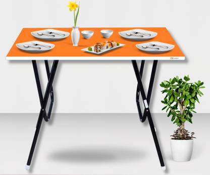 EuroQon Space Saver Foldable Imported Wood Engineered Wood 4 Seater Dining Table