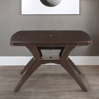 Nilkamal Shahenshah Kross Leg Rectangular 4 Seater Plastic Dining Table for Dining Room| Plastic 4 Seater Dining Table