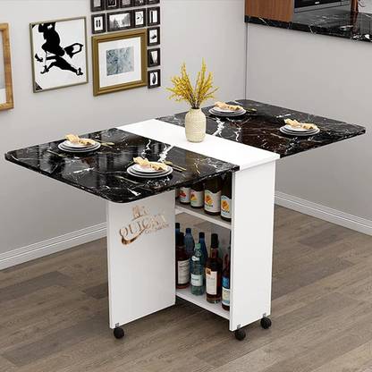 QuickyGoQuickly Marble Design Engineered Wood 6 Seater Dining Table