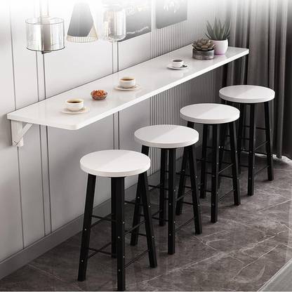 AVRIAN AVRIAN Wall Mounted Folding Dining Table | for Restaurant Dining Table (White) Engineered Wood 4 Seater Dining Table