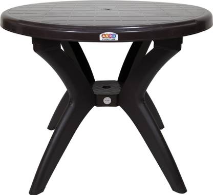 AVRO furniture ALFA-BROWN Round Plastic Dining Table Plastic 6 Seater ...
