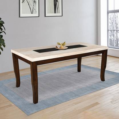 Hometown Solid Wood 6 Seater Dining Table