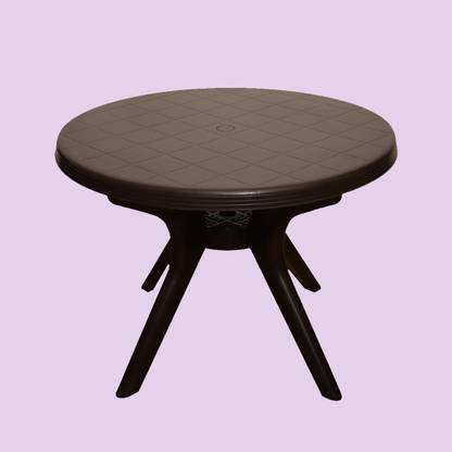 ARLAVYA Magna Model Sturdy Round Table for Home Garden Cafeteria Plastic 4 Seater Dining Table