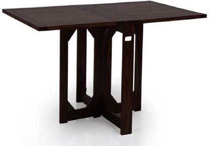 WOODSTAGE Solid Wood Folding Dining Table for Dining Room Solid Wood 4 Seater Dining Table