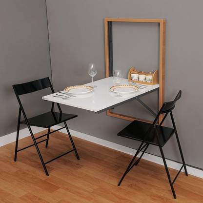 FLORA Foldable Dining Table for Small Spaces - Multifunctional - Portable - Compact Metal 4 Seater Dining Table