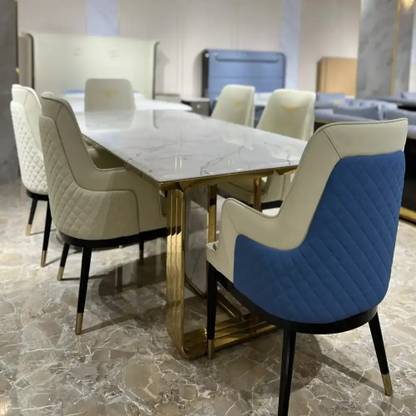 SilverLake Premium Metal 6 Seater Dining Table Price in India - Buy ...