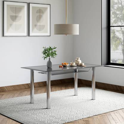 Godrej Interio Cooper Glass 6 Seater Dining Table