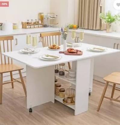 junco Engineered Wood Space Saving Folding Dining Table, Convertible Engineered Wood 6 Seater Dining Table