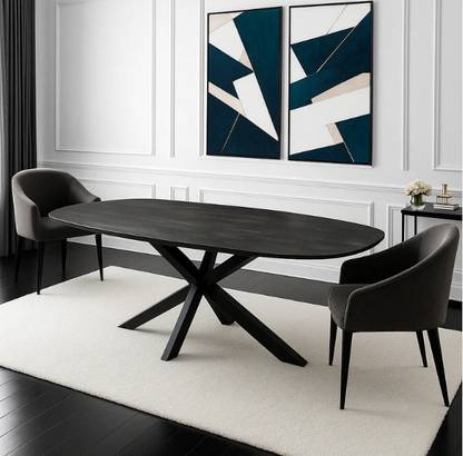 Meubelen DANISH OVAL Solid Wood 8 Seater Dining Table