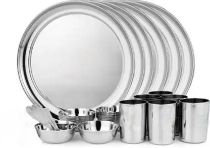 TORPPEZA Stainless Steel Stainless Steel Dinner Plate Combo Set of 30 in the box Dinner Set