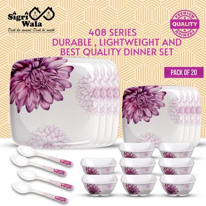 Sigri-wala Pack of 20 Melamin Dinner Set