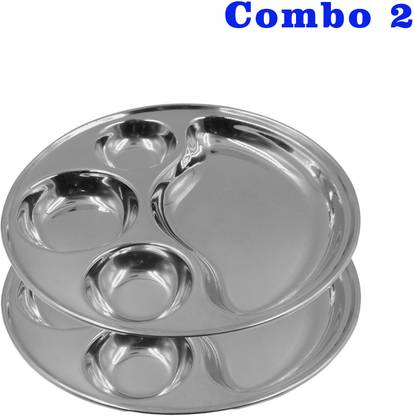 HOMORAA FASHNO Stainless Steel Round Dose / Bhojan / Lunch / Dinner Set Plate Dinner Plate