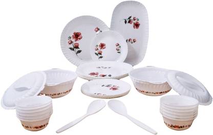 IMPHI Pack of 36 PP (Polypropylene) Unbreakable Collection, Dishwasher Safe, Dinner Set
