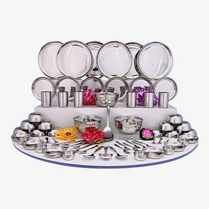 Shri & Sam Pack of 70 Stainless Steel Shagun Dinner Set