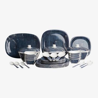 BATANIYA Pack of 40 Melamin Blue ethnic Triple Coated Dinner Set